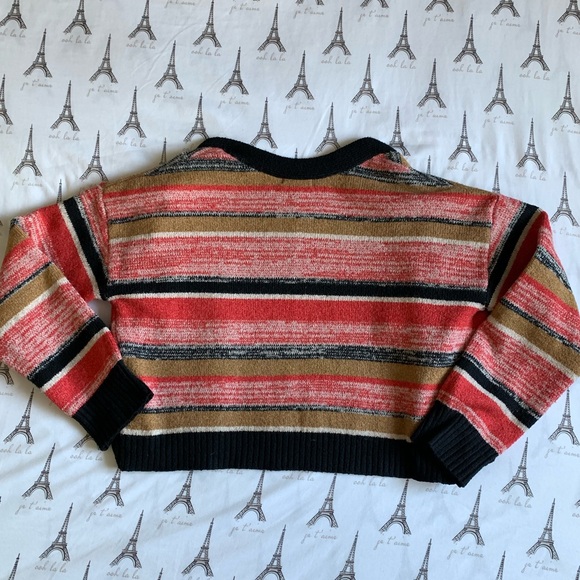 MULTICOLOUR CROPPED KNIT CARDIGAN - Picture 3 of 5